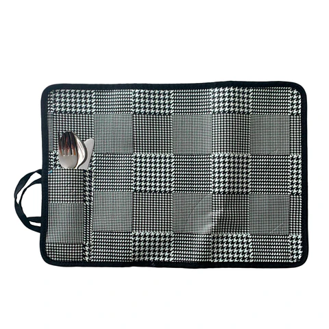 Individual Xadrez e Talheres Inox