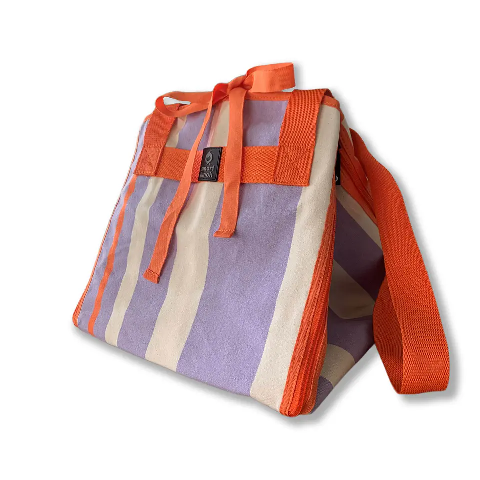 Saco Multifunções Canvas Riscas Alfazema 3