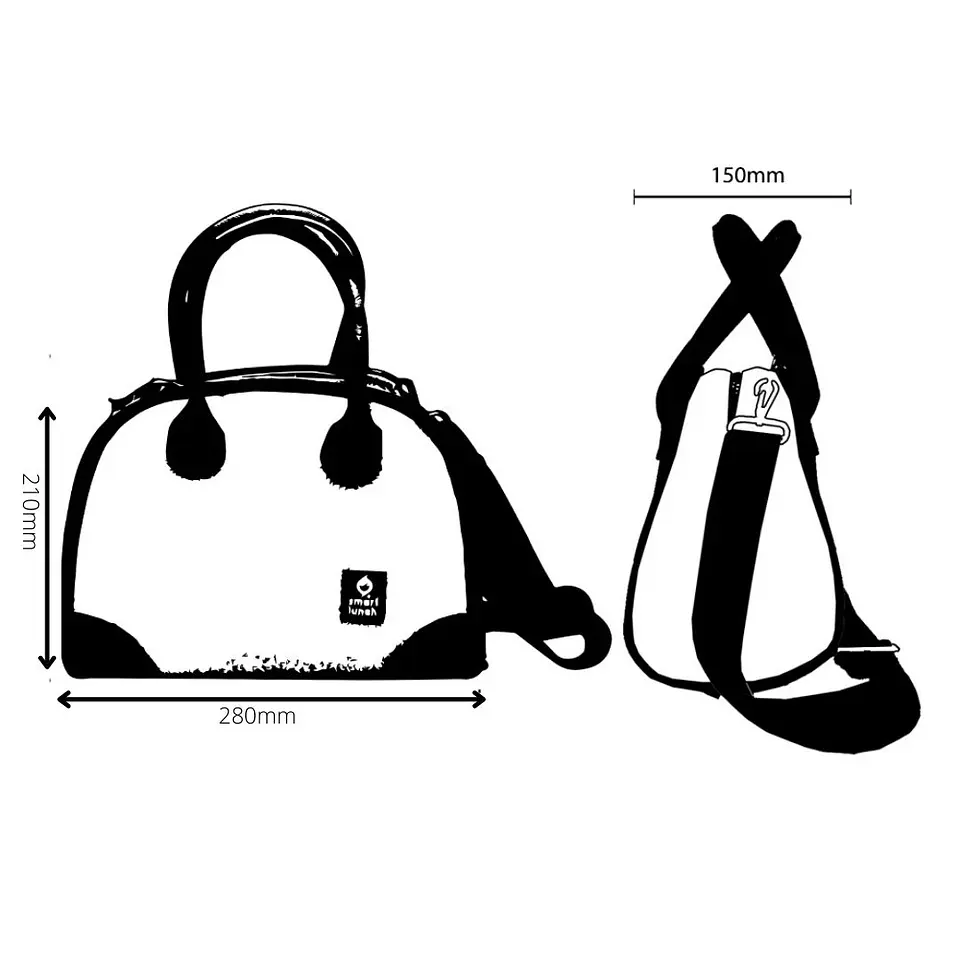 Set Lancheira Eve Preto, 2 caixas de 500 ml e individual 3