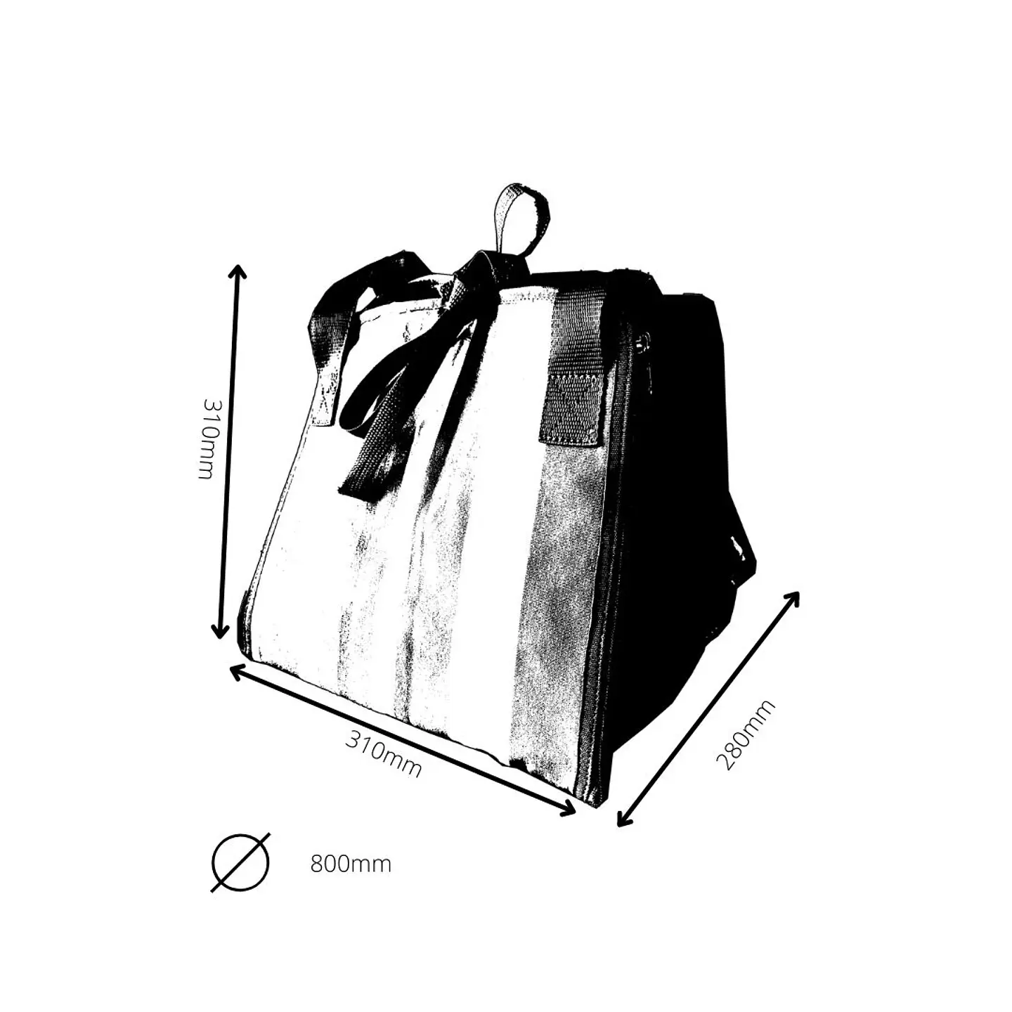 Saco Multifunções Canvas Riscas Alfazema 7