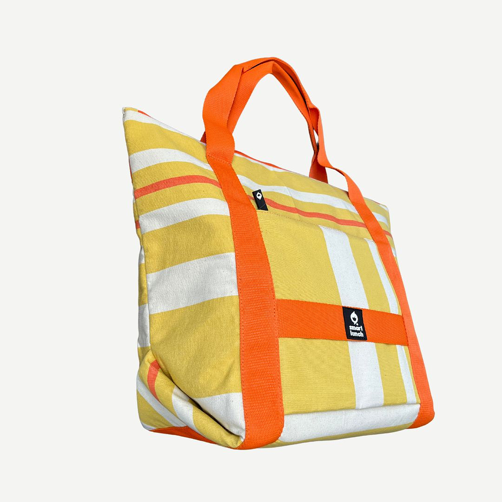 Geleira de Praia ToteBag Riscas Amarelas