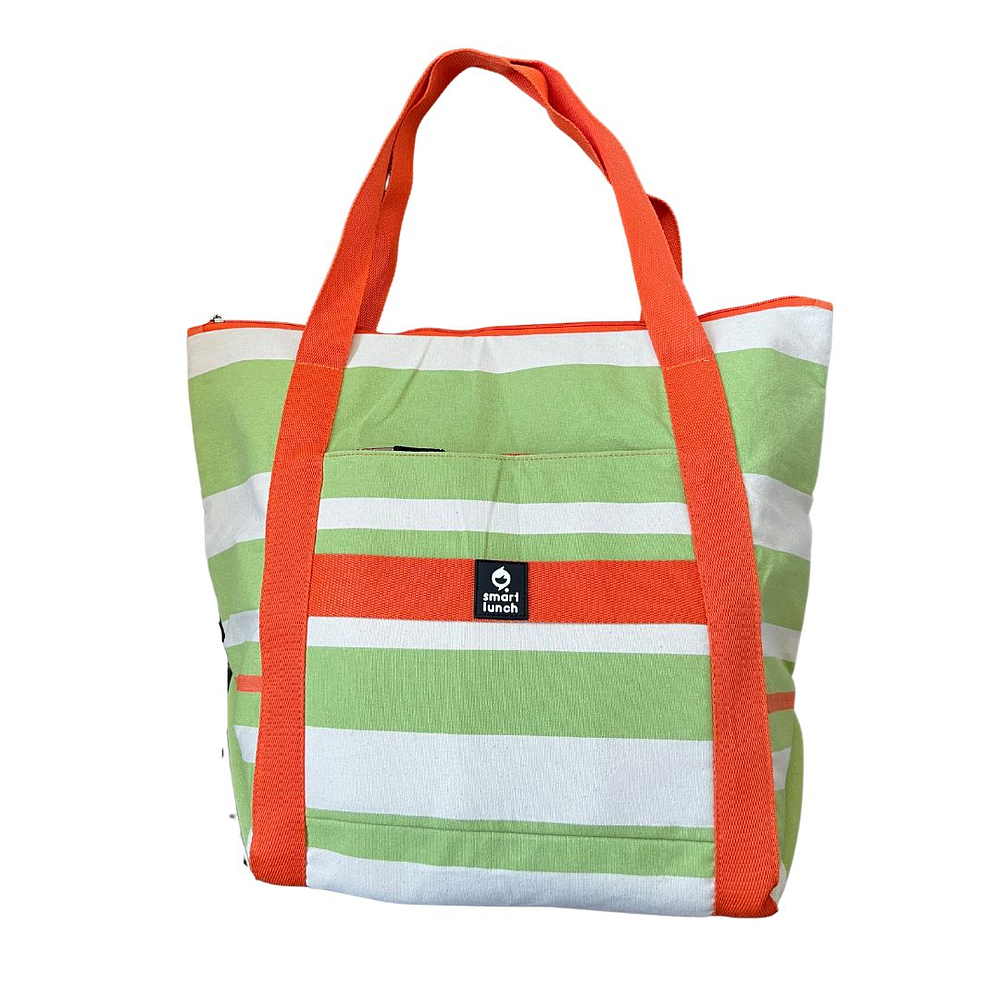 Geleira de Praia ToteBag Riscas Verdes