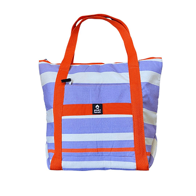 Geleira de Praia ToteBag Riscas Alfazema