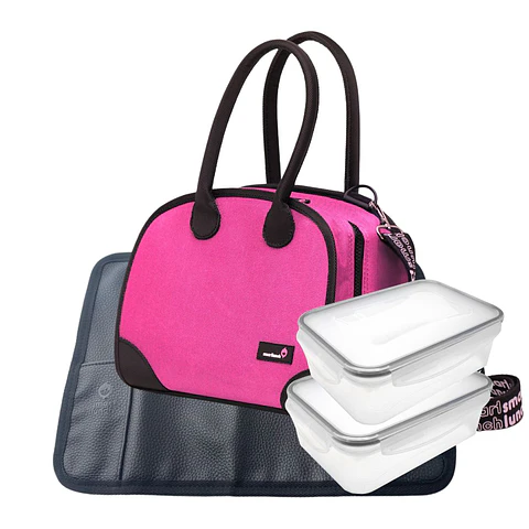 Set Lunch Box Eve Rosa, 2 cajas de 550 ml e individuales
