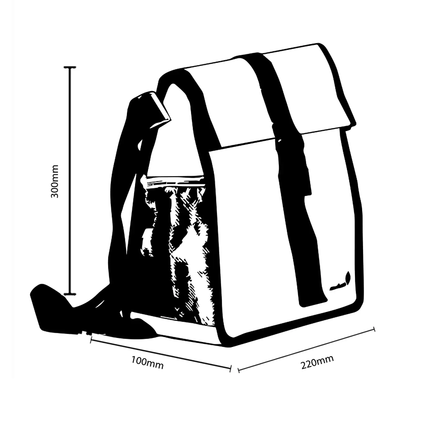 Square Green Lunch Bag Set With Accessories 6