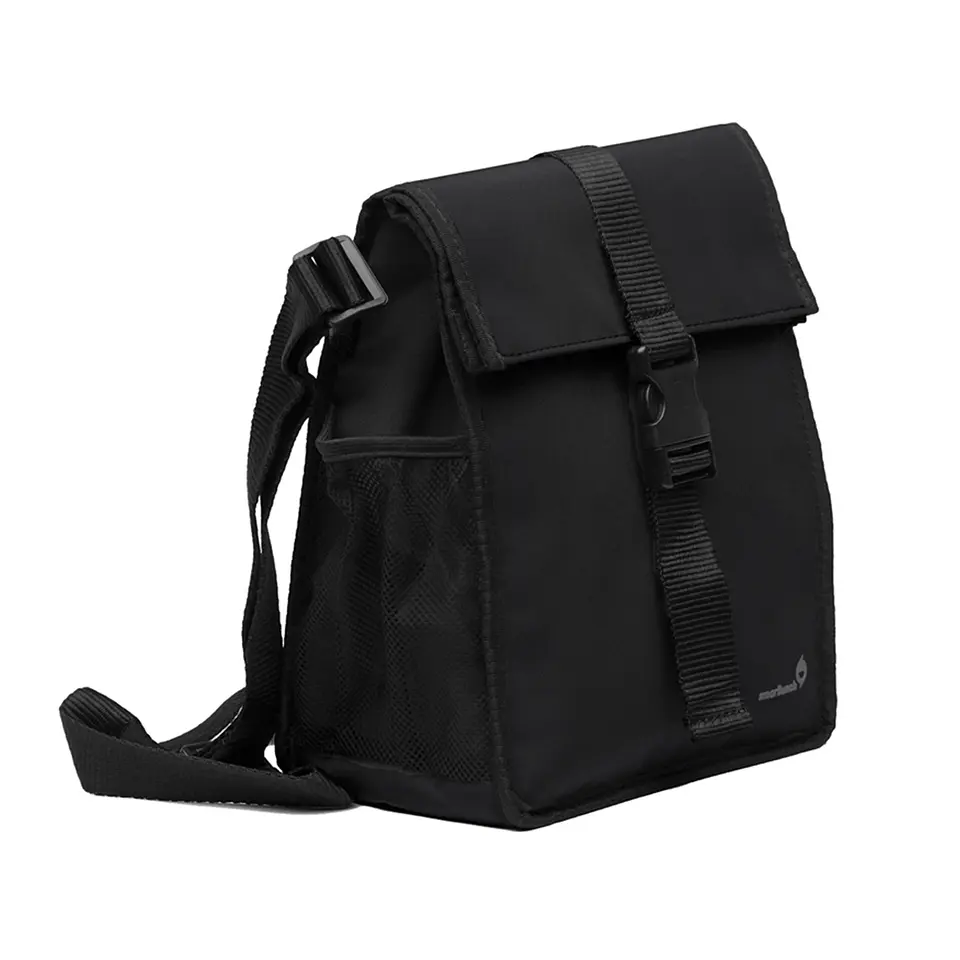 Black Square Lunch Bag Set With Accessories 3