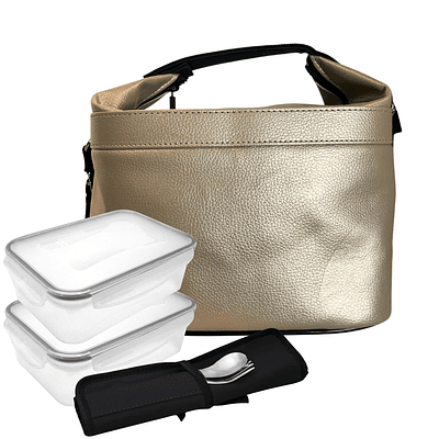 Set Lunch Bag Cubic Gold e accessories 