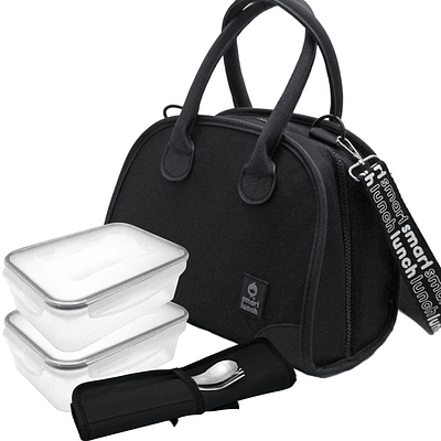 Eve Black Lunch Bag Set with accessories