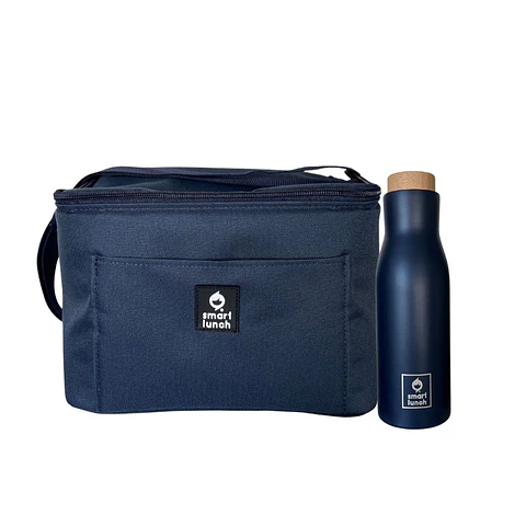 Set Lancheira Daily Azul e Garrafa Térmica 500 ml 