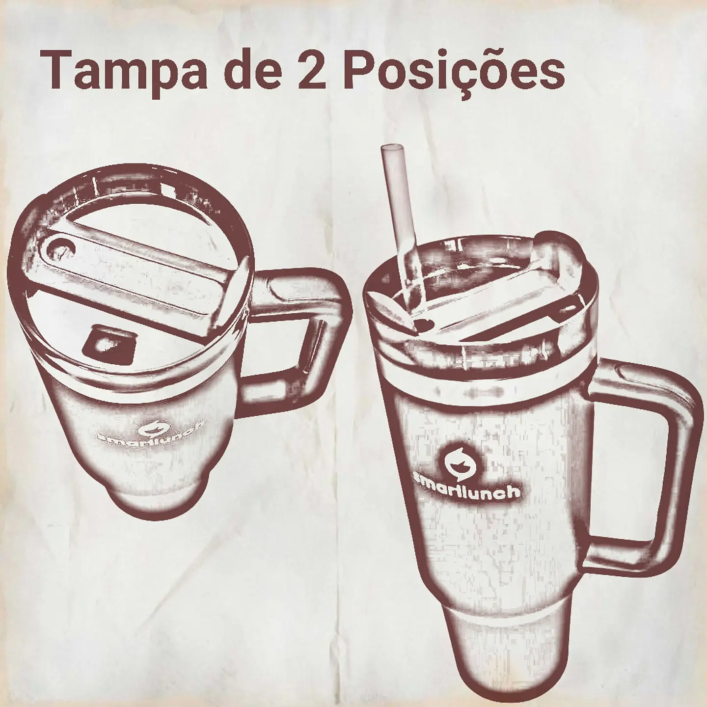 Set Copo Térmico Beje e Marmita Bento Azul  8