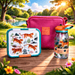 Pack Lancheira Rosa com Sandwicheira e Garrafa Kids Tigre - Miniatura 1