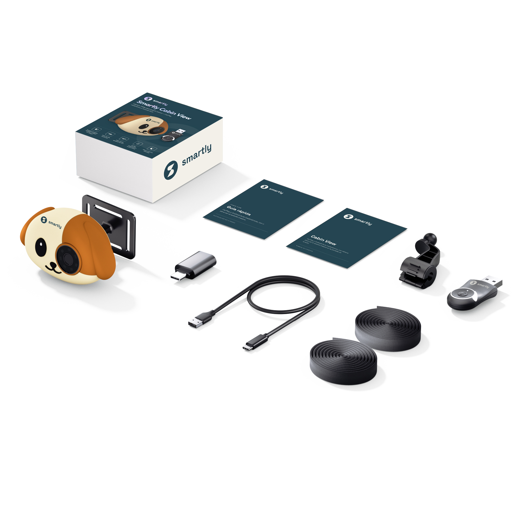 Smartly Cabin View · Cámara de asiento trasero + CarPlay inalámbrico