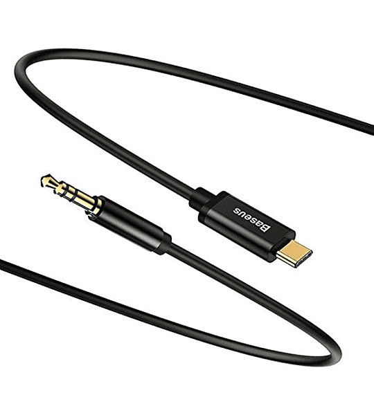 Cable de Audio Tipo C Macho a 3.5mm Macho M01 en Color Negro