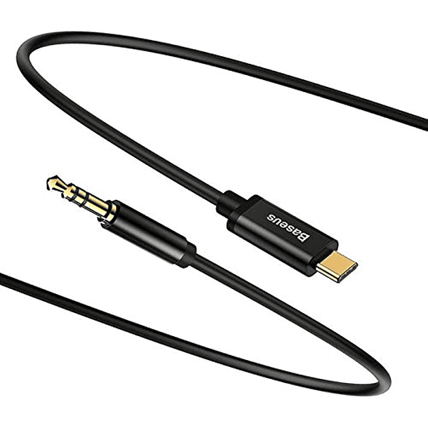 Cable de Audio Tipo C Macho a 3.5mm Macho M01 en Color Negro 1