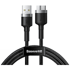 Cable Baseus Cafule USB 3.0 Macho a Micro-B 2A de 1 Mt en color Gris Oscuro 1