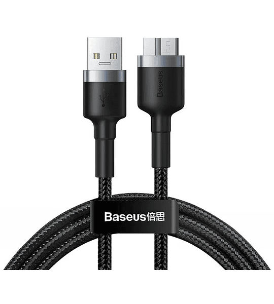 Cable Baseus Cafule USB 3.0 Macho a Micro-B 2A de 1 Mt en color Gris Oscuro