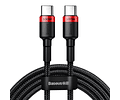 Cable Cafule PD2.0 100W Cable tipo C (20V 5A) 2m (Rojo+Negro) CATKLF-AL91