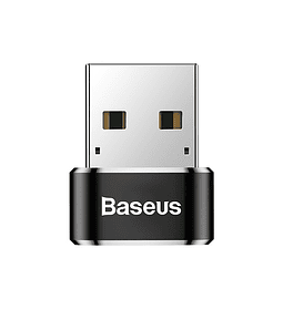 Adaptador Convertidor Baseus USB Macho A Tipo-C Hembra Negro CAAOTG-01