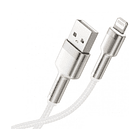 Cable de Datos de Metal USB a  IP 2.4A 1m Blanco CALJK-A02 2