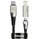 Baseus Flash Series One-for-two Fast Charging Data Cable with Round Head Type-C to C+DC 100W 2m Bla