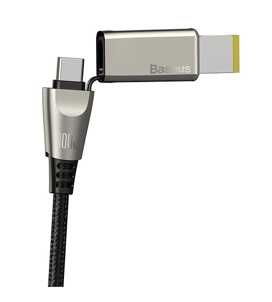 Baseus Flash Series One-for-two Fast Charging Data Cable with Round Head Type-C to C+DC 100W 2m Bla