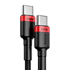 Cable  100W Cable tipo C (20V 5A) 2m (Rojo+Negro) 2
