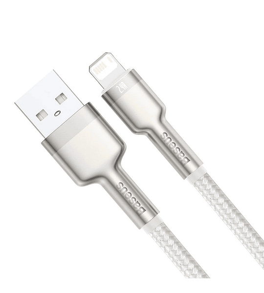 Cable de Datos de Metal USB a  IP 2.4A 1m Blanco CALJK-A02