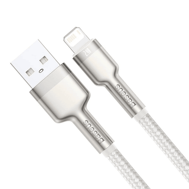 Cable de Datos de Metal USB a  IP 2.4A 1m Blanco CALJK-A02 3