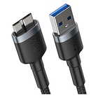 Cable Baseus Cafule USB 3.0 Macho a Micro-B 2A de 1 Mt en color Gris Oscuro 4