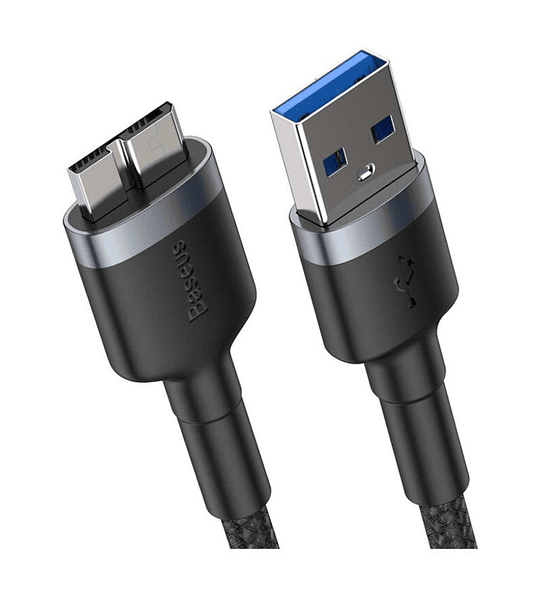 Cable Baseus Cafule USB 3.0 Macho a Micro-B 2A de 1 Mt en color Gris Oscuro