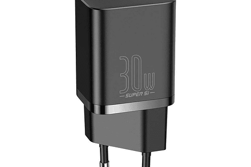 Cargador Baseus Super Si, USB-C, 30W Color Negro