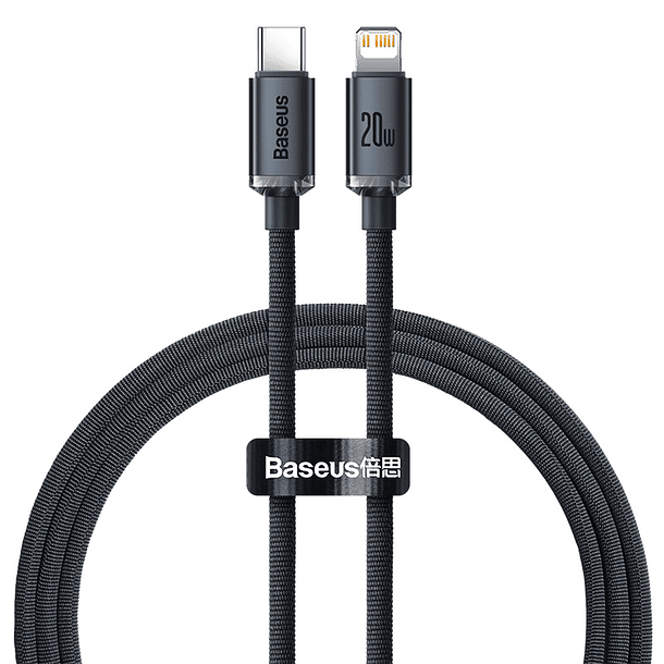 Cable Crystal Tipo-C  a Lightning 20W 1.2M Negro