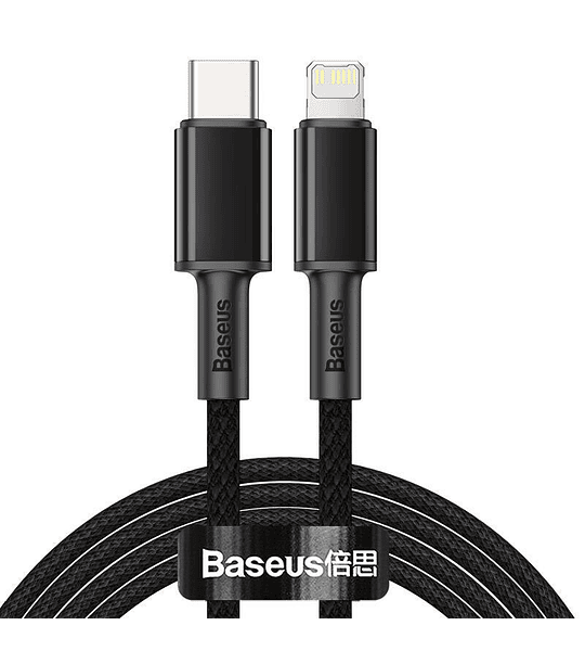 Cable Baseus  USB Tipo-C BASEUS a Lightning 20W 2Mt  Negro CATLGD-A01 