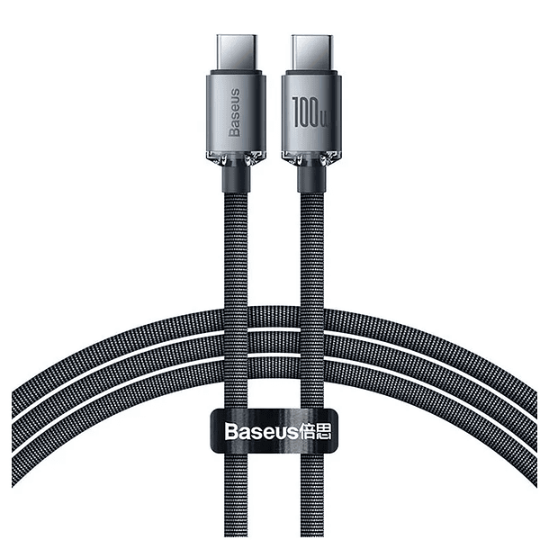Cable Tipo-C a Tipo-C de 100W y 1.2 Mt en color Negro