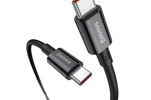 Cable USB-C 1Mt  Superior Carga 3.0 5A 100W Negro 