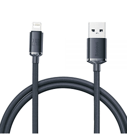 Cable Crystal Shine Carga rapida USB a IP 2.4A 1.2Mt