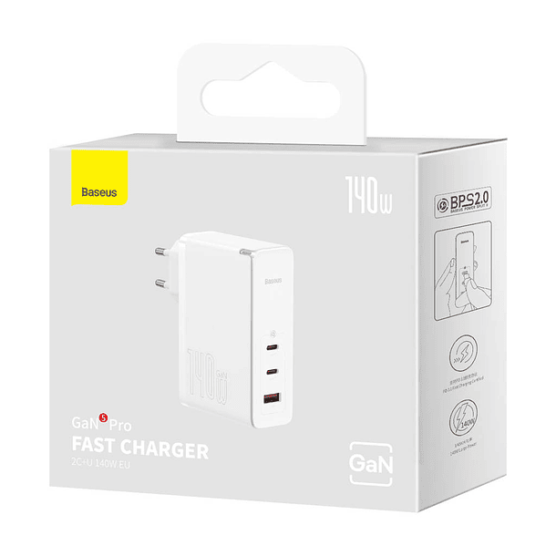 Cargador rapido Baseus 140W 2-C y 1-USB 4