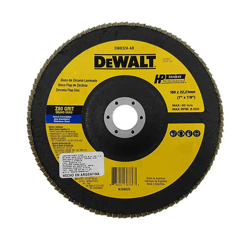 DeWalt Disco Flap Zirconia 180mm Z80 (Caja x 10) DW8324
