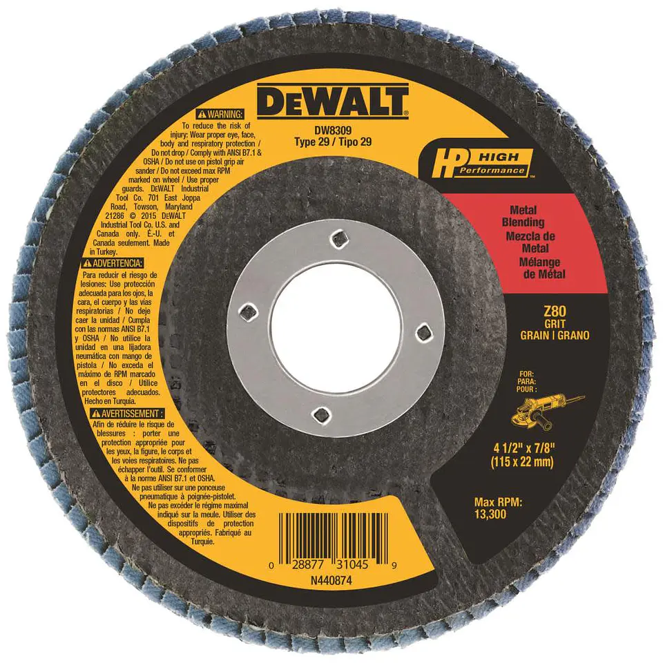 DeWalt Disco Flap Zirconia 4 1/2