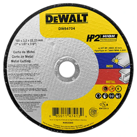 DeWalt Disco Corte Inox/Metal 7" x 3mm (DW84704)