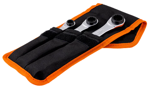 Bahco Juego 3 Llaves Estrella con Carraca 4 en 1, 8-19mm (S4RM-3T)