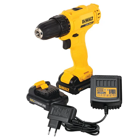 Taladro Atornillador Inalámbricos 12V Litio-ion Opp DeWalt - 2 Baterías de 1.3Ah + Cargador y Bolso de Traslado