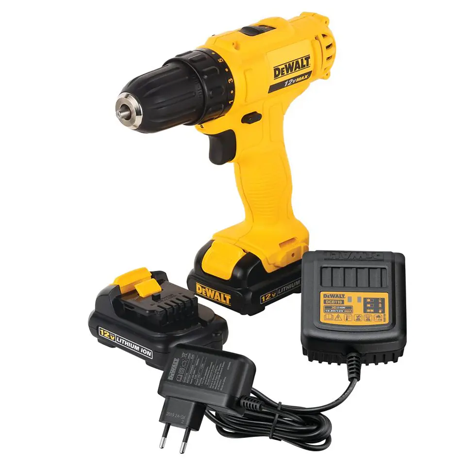 Taladro Atornillador Inalámbricos 12V Litio-ion Opp DeWalt - 2 Baterías de 1.3Ah + Cargador y Bolso de Traslado 1