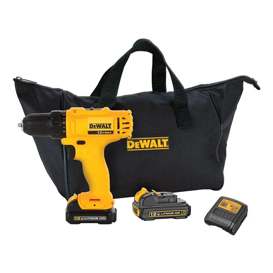 Taladro Atornillador Inalámbricos 12V Litio-ion Opp DeWalt - 2 Baterías de 1.3Ah + Cargador y Bolso de Traslado 2