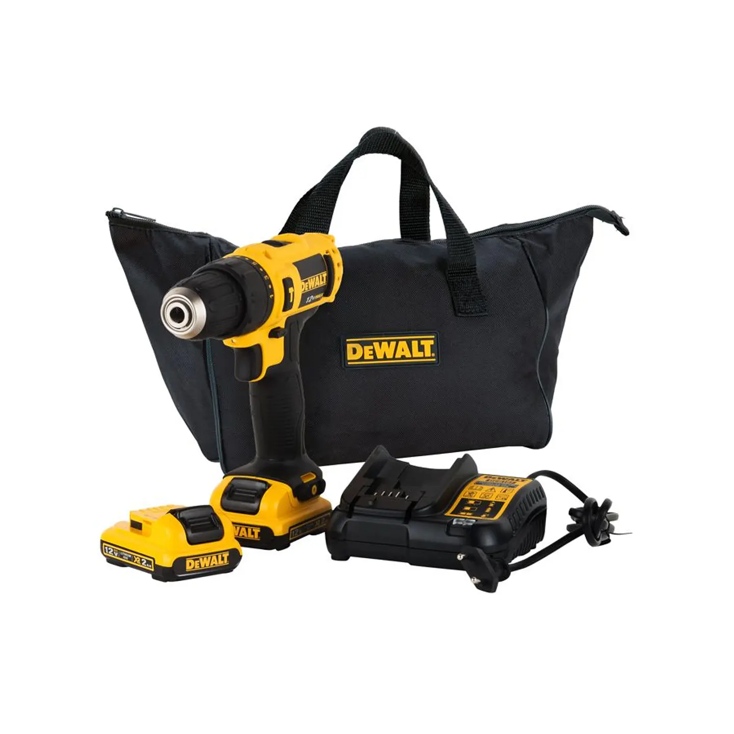 Taladro Percutor Inalámbricos 12V Litio-ion DeWalt - 2 Baterías de 2.0Ah + Cargador y Bolso de Traslado 2