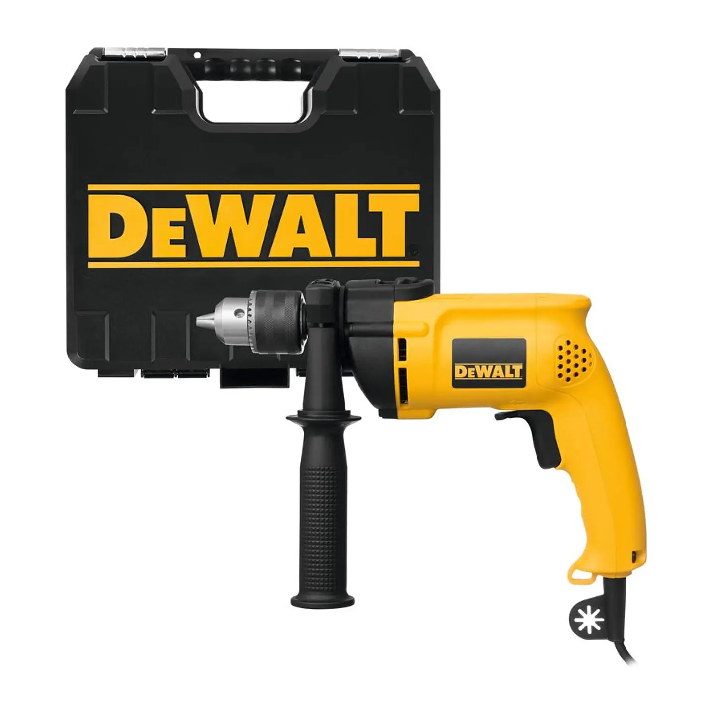Taladro Percutor 13mm 700W DeWalt - Incluye (1) Barra de Profundidad . (1) Empuñadura y (1) Llave de Mandril 1