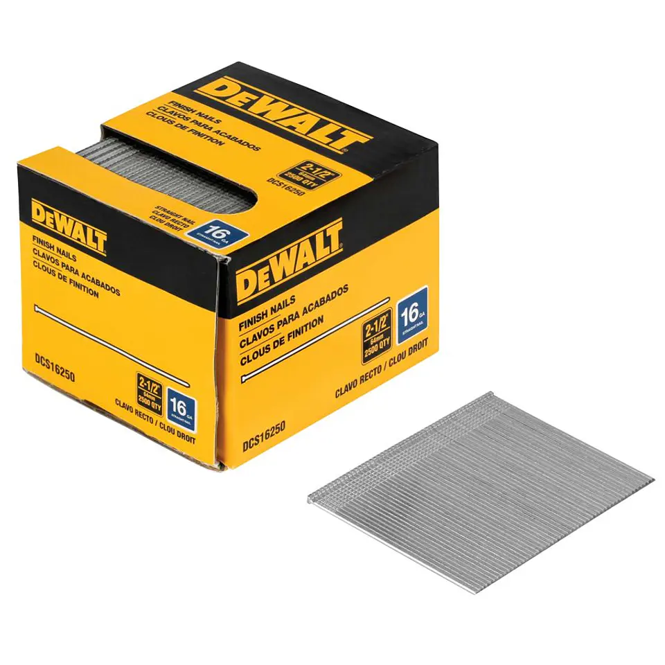 Clavos Rectos para Acabados 16GA 2-1/2IN DeWalt 1