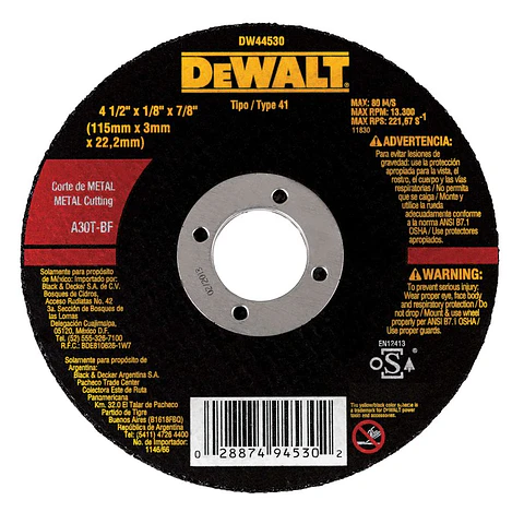 D. Corte Metal Profesional Dw 115x3mm DeWalt