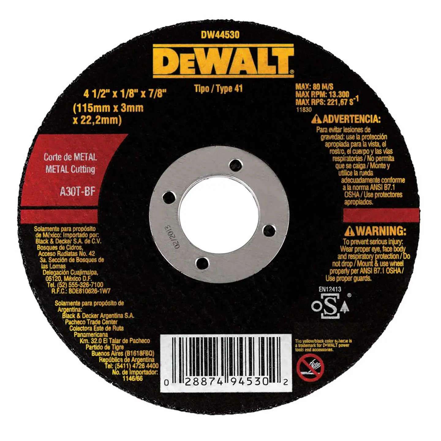 D. Corte Metal Profesional Dw 115x3mm DeWalt 1