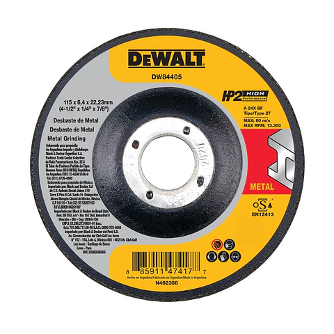 D. Desbaste Metal Indust. Dw 115x6,4mm DeWalt